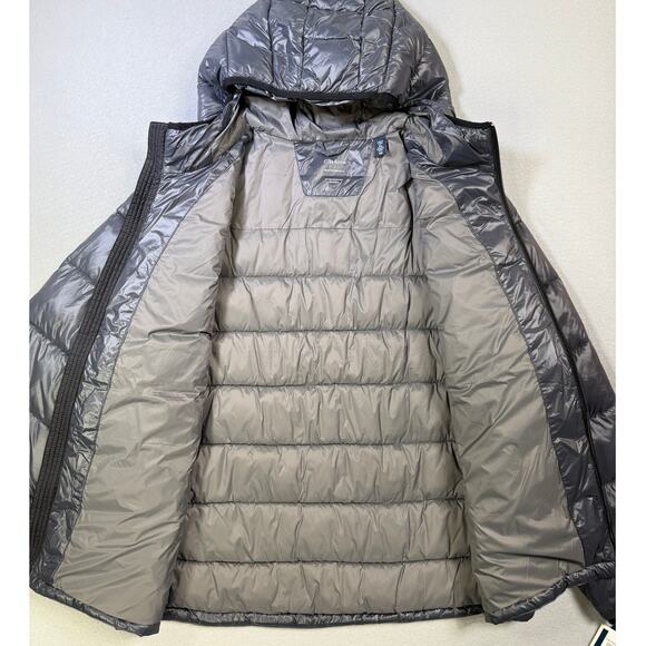 Club Room Men's Chevron Quilted Hooded Puffer Jacket Charcoal XL $125 - Picture 7 of 9